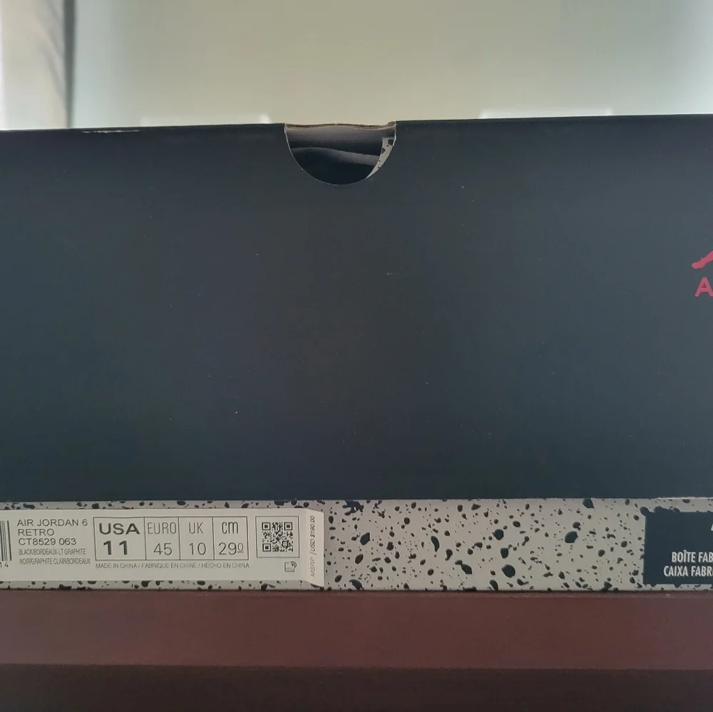 Men's NIKE AIR JORDAN RETRO 6 BORDEAUX 🔥 🔥 🔥 NEW - Picture 2 of 6